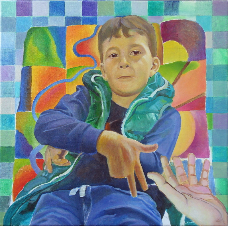Simón 2016 - Óleo sobre lienzo, 40,0 x 40,0 cm - Simón, 2016 - Oil on canvas, 15,7 x 15.7 in