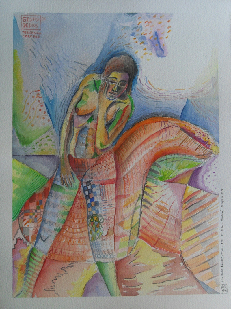 Pensando colores, 2016 - Acuarela sobre papel, 31,0 x 41,0 cm -
Thinking colors, 2016 - watercolour on paper, 12.2 x 16.1 in